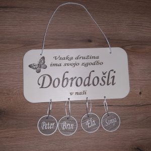 Lesena tabla dobrodošli