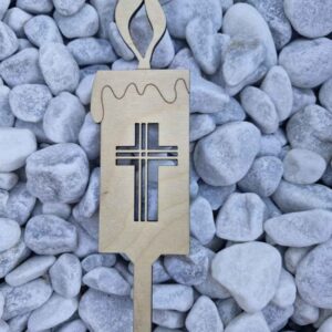 Lesena svečka križ -breza NOVO