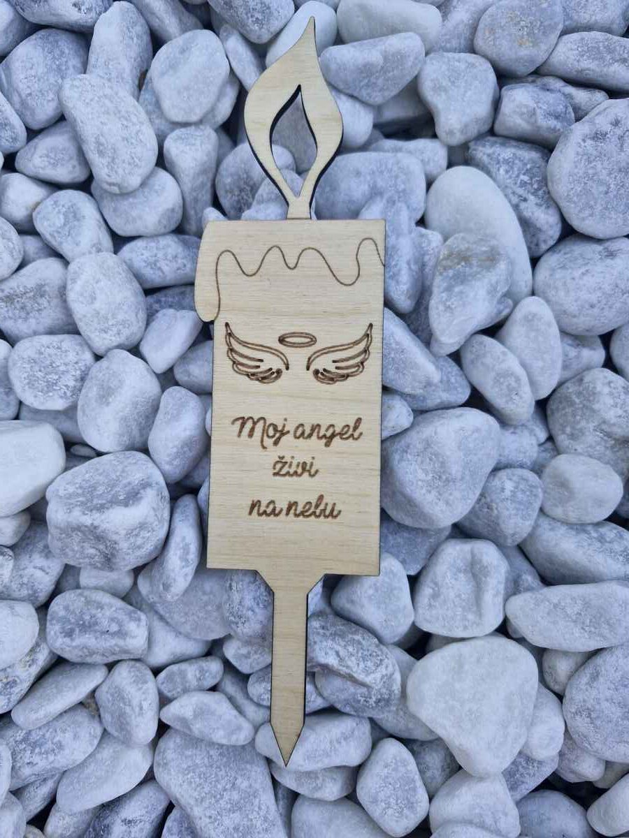 Lesena svečka krila s posvetilom - breza NOVO